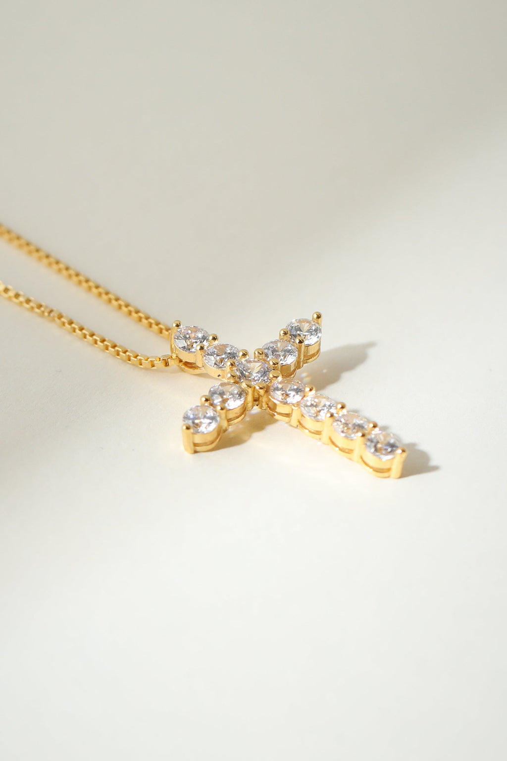 Gold Bella Pavé Cross Pendant by The M Jewelers featuring sparkling pavé details and a religious cross design.