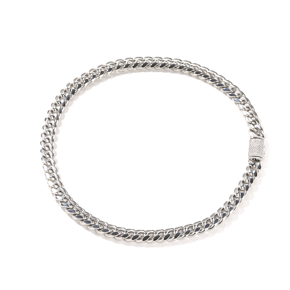Hip-hop zircon stainless steel necklace featuring sparkling zircon stones, stylish jewelry piece from nowadaysfashion.