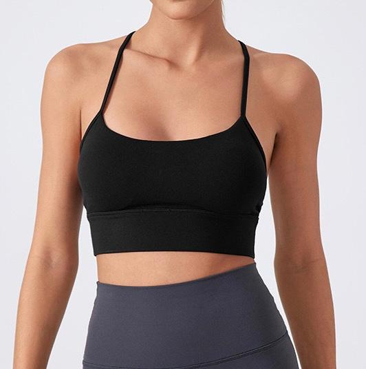 Blackout Barbell Milli Bra with adjustable straps and padded cups, designed for comfort and support.