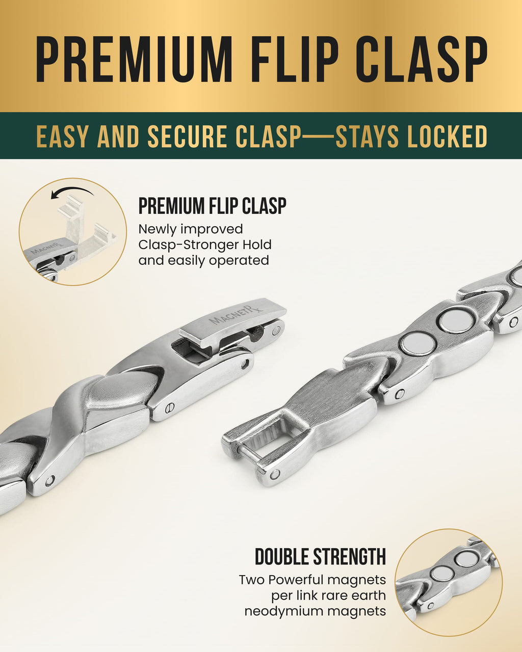 Silver titanium magnetic therapy anklet for women with magnetic elements, designed for pain relief and stylish wear from MagnetRX.