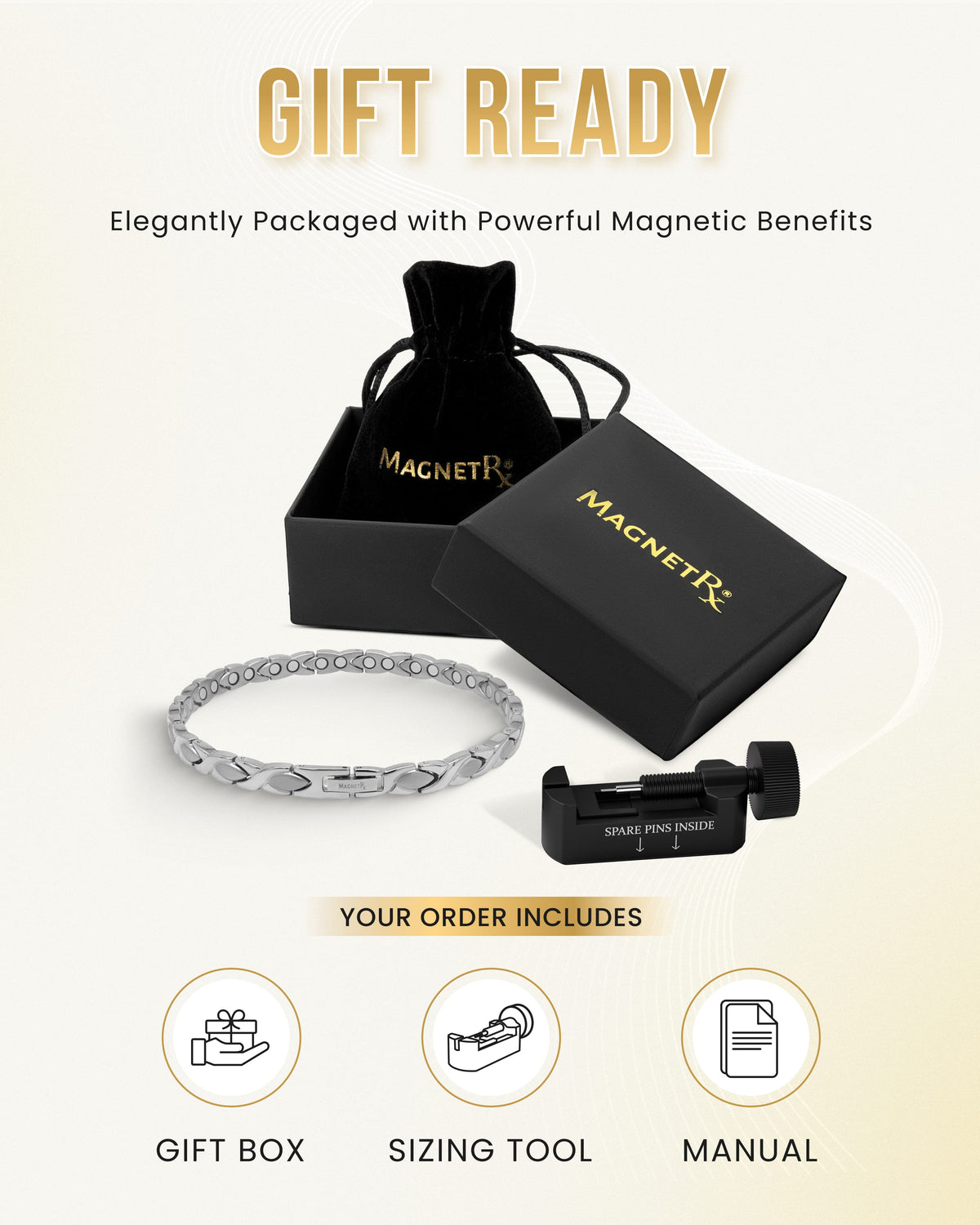 Silver Ultra Strength Titanium Magnetic Therapy Anklet for Women by MagnetRX, featuring sleek design with embedded magnets.